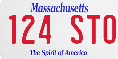 MA license plate 124ST0