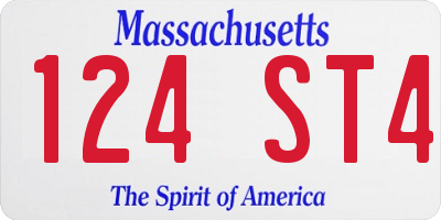 MA license plate 124ST4