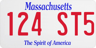 MA license plate 124ST5