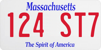 MA license plate 124ST7