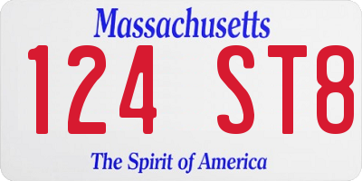 MA license plate 124ST8