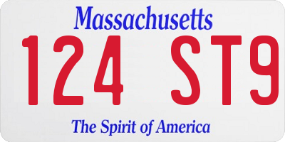 MA license plate 124ST9