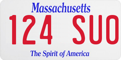MA license plate 124SU0