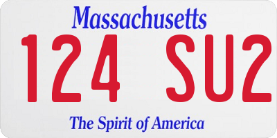 MA license plate 124SU2