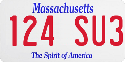 MA license plate 124SU3