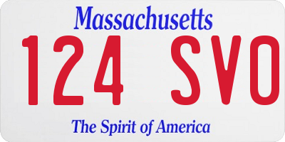 MA license plate 124SV0