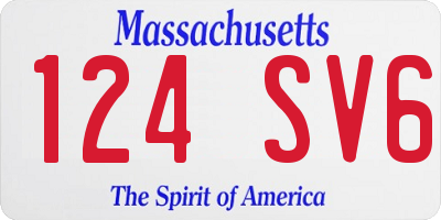 MA license plate 124SV6