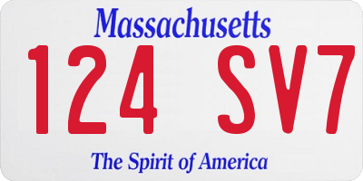 MA license plate 124SV7