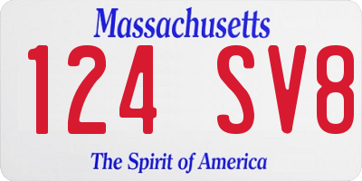 MA license plate 124SV8