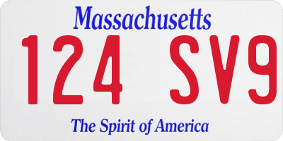 MA license plate 124SV9