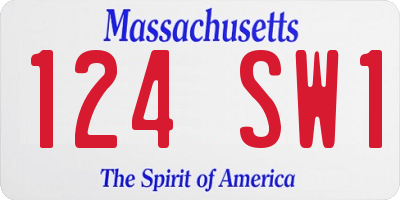 MA license plate 124SW1