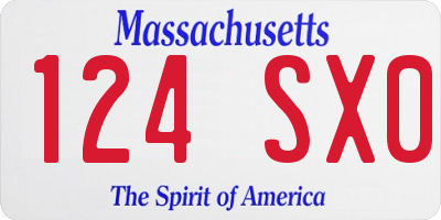MA license plate 124SX0