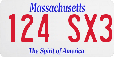 MA license plate 124SX3
