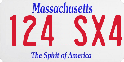 MA license plate 124SX4