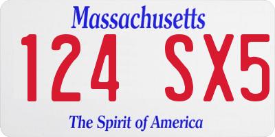 MA license plate 124SX5