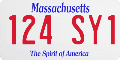 MA license plate 124SY1