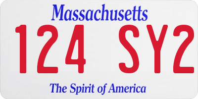MA license plate 124SY2