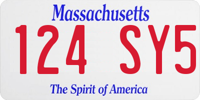 MA license plate 124SY5