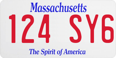 MA license plate 124SY6