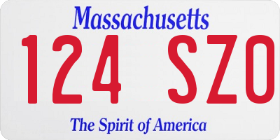 MA license plate 124SZ0