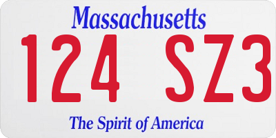 MA license plate 124SZ3