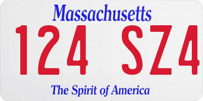 MA license plate 124SZ4
