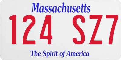 MA license plate 124SZ7