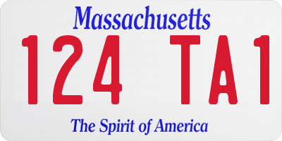 MA license plate 124TA1