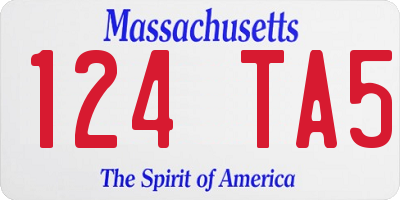 MA license plate 124TA5