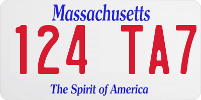 MA license plate 124TA7