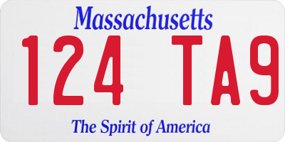 MA license plate 124TA9