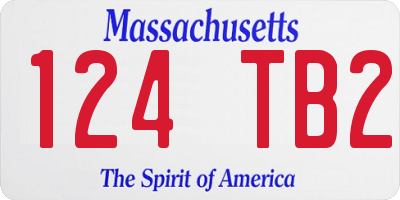 MA license plate 124TB2