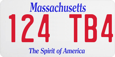 MA license plate 124TB4