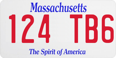 MA license plate 124TB6