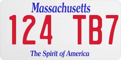 MA license plate 124TB7