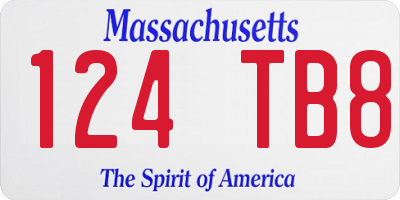MA license plate 124TB8