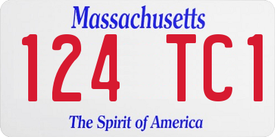 MA license plate 124TC1