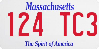 MA license plate 124TC3