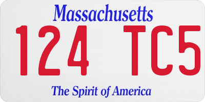 MA license plate 124TC5