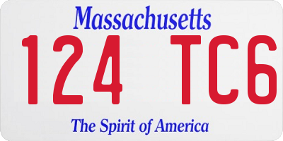 MA license plate 124TC6