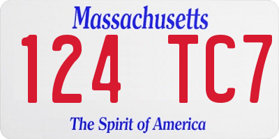 MA license plate 124TC7