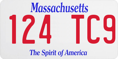 MA license plate 124TC9