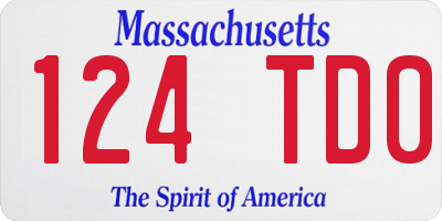 MA license plate 124TD0