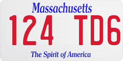 MA license plate 124TD6