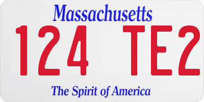 MA license plate 124TE2
