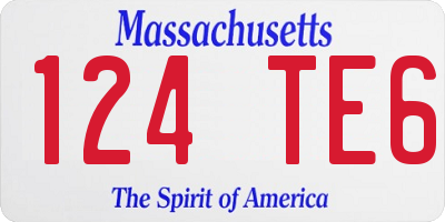 MA license plate 124TE6