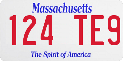 MA license plate 124TE9