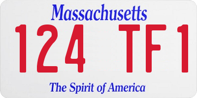MA license plate 124TF1