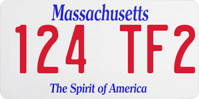 MA license plate 124TF2