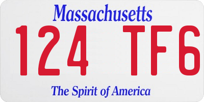 MA license plate 124TF6
